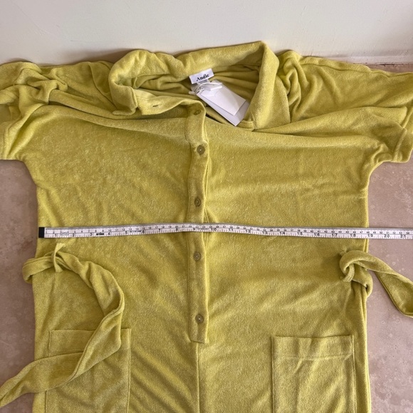 Andie Swim Yellow Short Sleeve Collar Button Up Shorts Romper Womens Size S - Picture 10 of 16